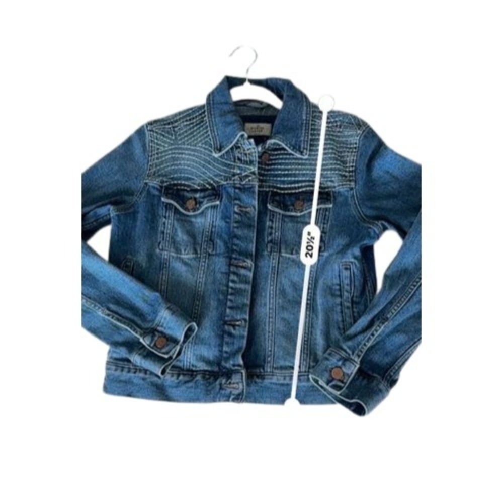 Marine Layer Eileen Cropped Trucker Jacket Denim Embroidered Western‎ Festival - Picture 4 of 10